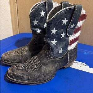 Roper Womens American Beauty Brown Multi Leather Cowboy Boots